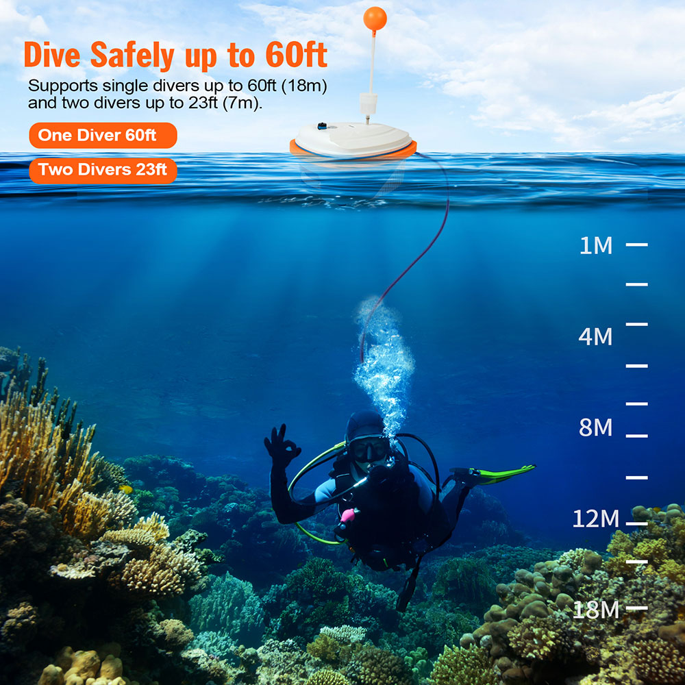 LY700 Rechargable Diving Ventilator for 2 Divers, Max 60FT/7-10H